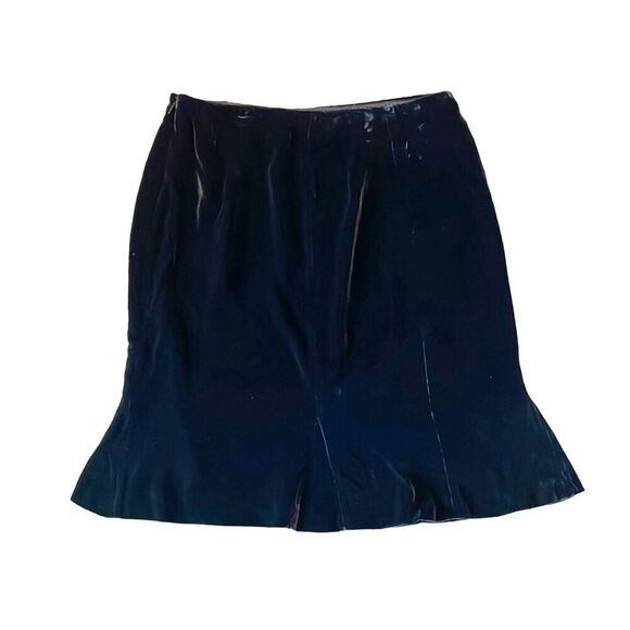 Talbots Collection Vintage Silk NWT brown velvet flounce skirt 12 - Picture 1 of 10